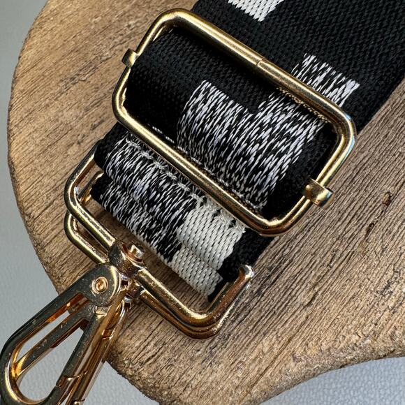 Wide Gray Black Neutral Purse Strap Adjustable Crossbody Guitar Strap FAST SHIP - Picture 4 of 4